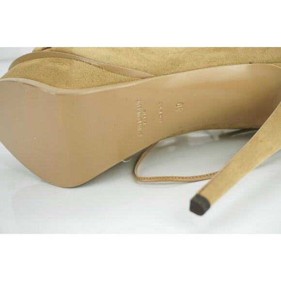 Saint Laurent Suede Tribute Cut Out Platform Caged Sandals Size 40 10 Strap New - Picture 7 of 11